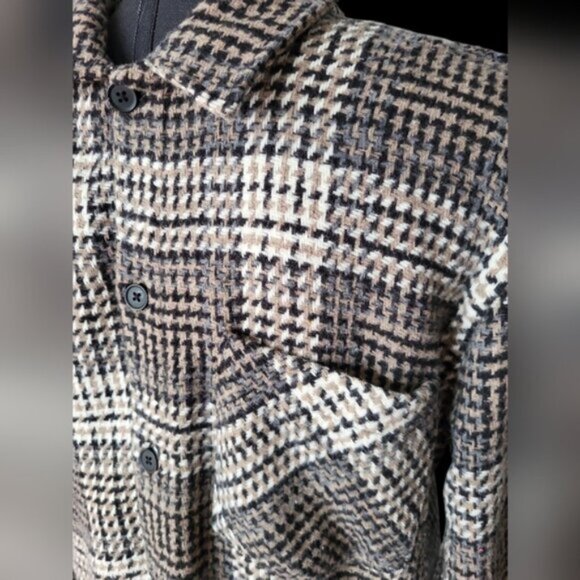 Brown Plaid  Tweed Overshirt Shacket New Men's Sz Medium - Picture 3 of 9